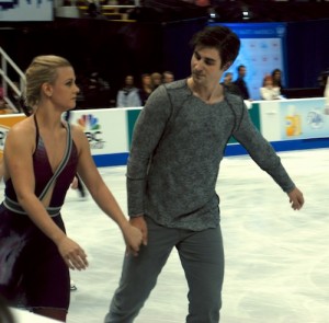 Zachary Donahue and Madison Hubbell in their five minute warmup