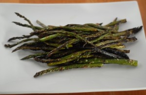 asparagus, grilled, on a plate