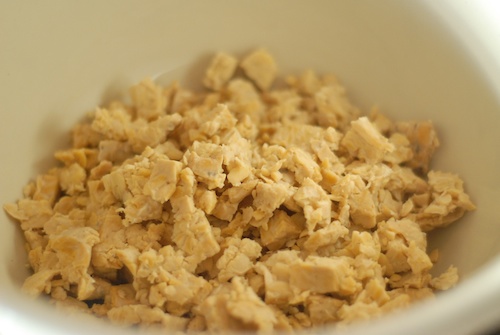 tempeh crumbled in a bowl
